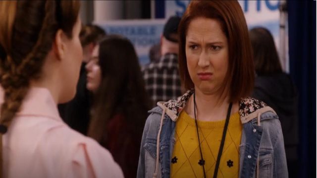 American Rag Denim Jacket with Detachable Hood worn by Kimmy Schmidt (Ellie Kemper) in Unbreakable Kimmy Schmidt (S03E12)
