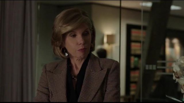 Giorgio Armani Houndstooth Jacket worn by Lucca Quinn (Cush Jumbo) in The Good Fight (S01E08)