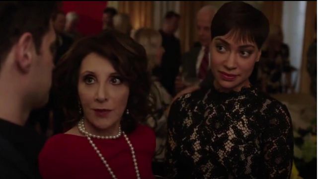 ALexis Nicole Ruffle Lace Dress Black worn by Lucca Quinn (Cush Jumbo) in The Good Fight (S01E08)