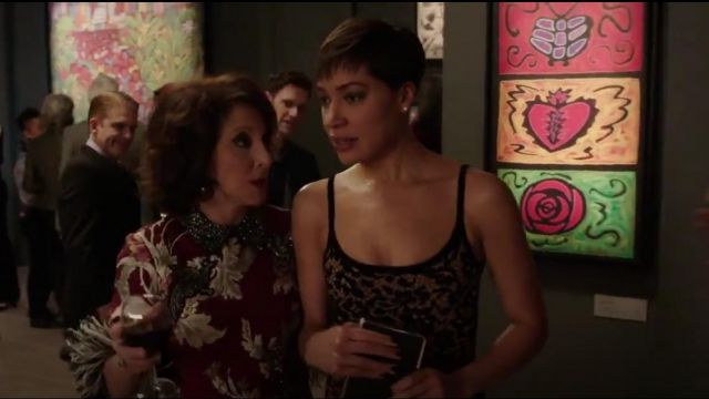 Michael Kors Collection Illusion Lace Tank Dress worn by Lucca Quinn (Cush Jumbo) in The Good Fight (S01E08)