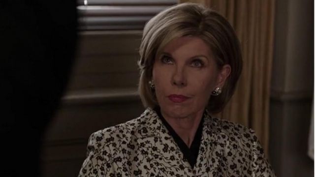 Altuzarra Floral Print Blazer worn by Diane Lockhart (Christine Baranski) in The Good Fight (S01E04)