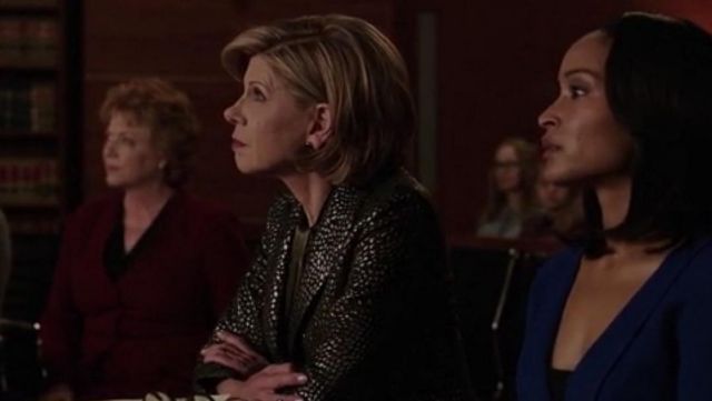 Escada Sleeve Fitted Blazer worn by Diane Lockhart (Christine Baranski) in The Good Fight (S01E04)