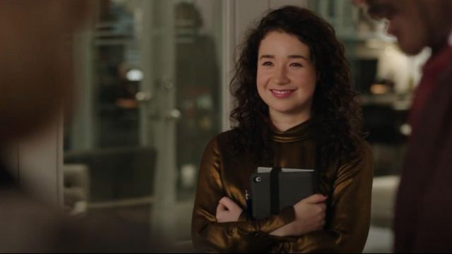 Frame Concealed Lurex Blouse worn by Marissa Gold (Sarah Steele) in The Good Fight (S02E03)