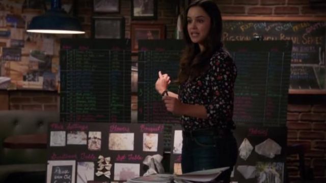 The Kooples Flower Print Silk Shirt worn by Amy Santiago (Melissa Fumero) in Brooklyn Nine-Nine (S04E06)