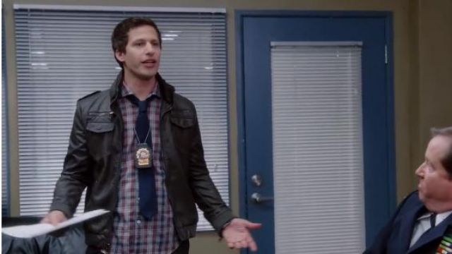 Charles & 1/2 at Urban Outfitters Moto Jacket worn by Jake Peralta (Andy Samberg) in Brooklyn Nine-Nine (S01E22)
