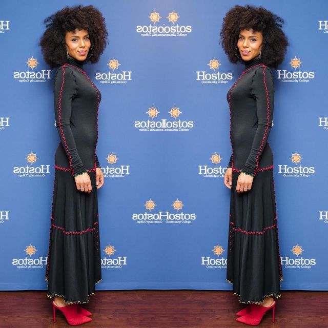 El vestido largo de Kerry Washington en la cuenta de Instagram de @kerrywashington
