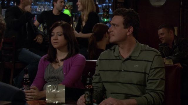 The striped polo shirt Lacoste worn by Marshall Eriksen (Jason Segel) in How I Met Your Mother S04E17
