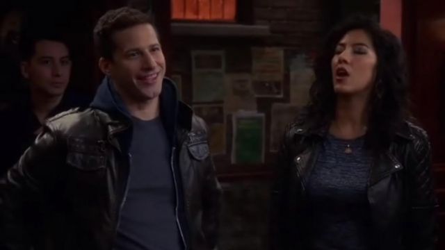 Charles & 1/2 at Urban Outfitters Faux Leather Moto Jacket worn by Jake Peralta (Andy Samberg) in Brooklyn Nine-Nine (S05E02)