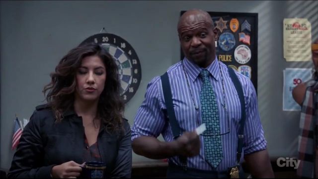 The Kooples Cotton-Silk Plaid Blouse worn by Rosa Diaz (Stephanie Beatriz) in Brooklyn Nine-Nine (S05E10)