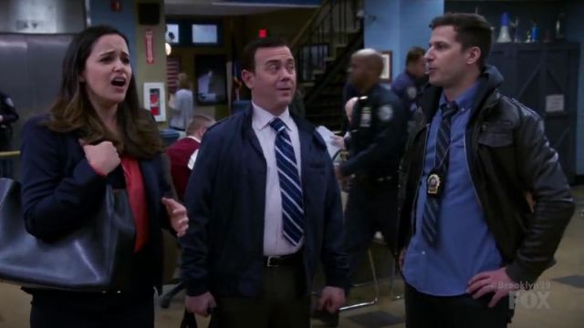 Charles & 1/2 at Urban Outfitters Faux Leather Moto Jacket worn by Jake Peralta (Andy Samberg) in Brooklyn Nine-Nine (S04E19)