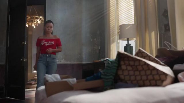 Forever 21 Fuzzy Amore Graphic Crop Top worn by Mariana Adams Foster (Cierra Ramirez) in Good Trouble S01E05