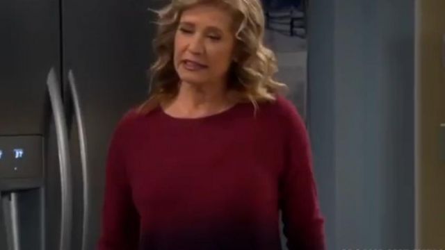 Bloomingdales Cashmere Crewneck Ombre Sweater by C worn by Vanessa Baxter (Nancy Travis) in Last Man Standing (S07E11)