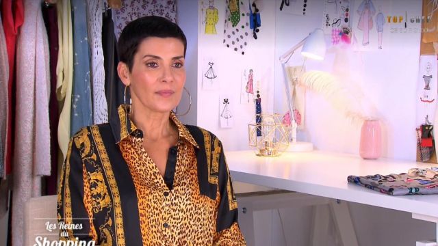 La Chemise noire oversized à imprimé léopard de Cristina Córdula dans Les reines du shopping du 06/02/2019