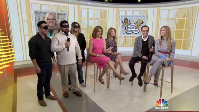 Michael Kors Button Detail Stretch Wool Dress in Pink worn by Hoda Kotb on Today