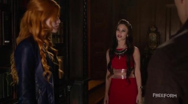 The top and red skirt with Jovani, Camille Belcourt (Kaitlyn Leeb) in  Shadowhunters S01E13