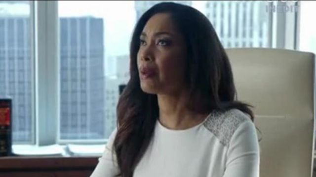 Jason Wu Corded Lace Detail Crepe Dress worn by Jessica Pearson (Gina Torres) in Suits (S05E04)