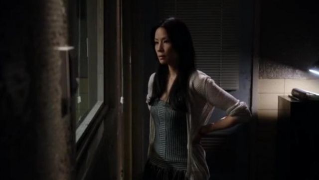 All Saints  Castel cardigan worn by Dr. Joan Watson (Lucy Liu) in Elementary (S02E09)