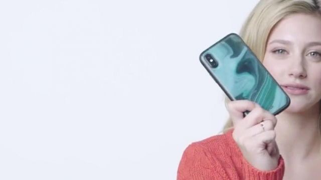 phone case of Lili Reinhart in Lili Reinhart Shows Us the Last Thing on Her Phone video of Glamour