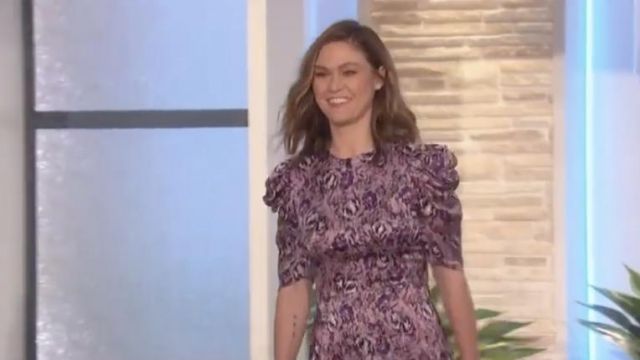 Amur Una Floral A-Line Dress worn by Julia Stiles on The Talk February 8, 2019