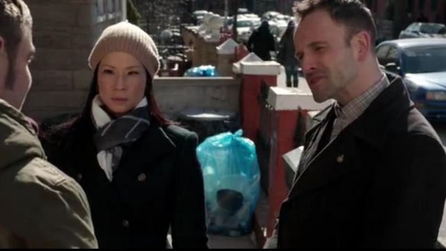Alice + Olivia Rhonda High Neck Coat worn by Dr. Joan Watson (Lucy Liu) in Elementary (S02E20)