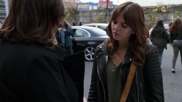 All Saints  Papin Leather Jacket worn by Kitty Winter (Ophelia Lovibond) in Elementary (S03E10)