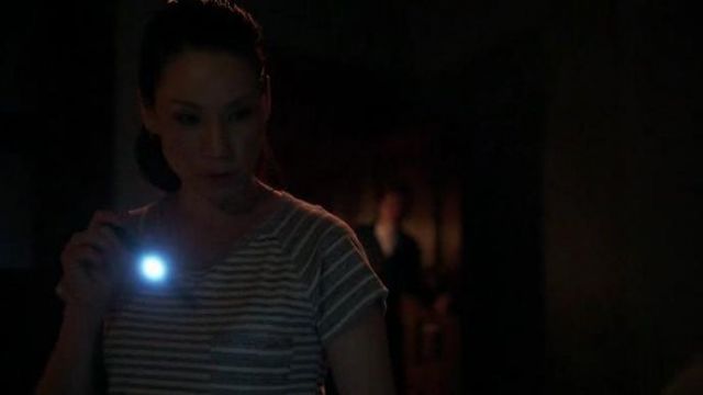 James Perse Striped Cotton Jersey T-shirt worn by Dr. Joan Watson (Lucy Liu) in Elementary (S03E17)