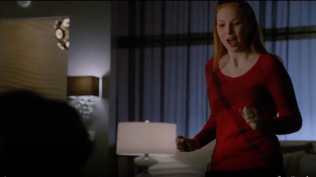 Burberry Check Pattern Merino & Cashmere Sweater worn by Alexis Castle (Molly C. Quinn) in Castle (S06E13)