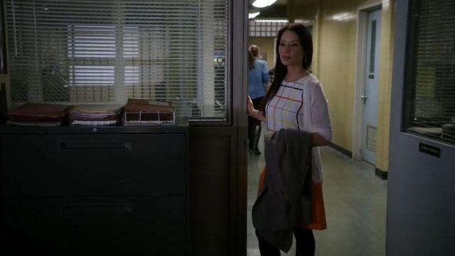 Lisa Perry  Windowpane Combo Dress worn by Dr. Joan Watson (Lucy Liu) in Elementary (S03E20)