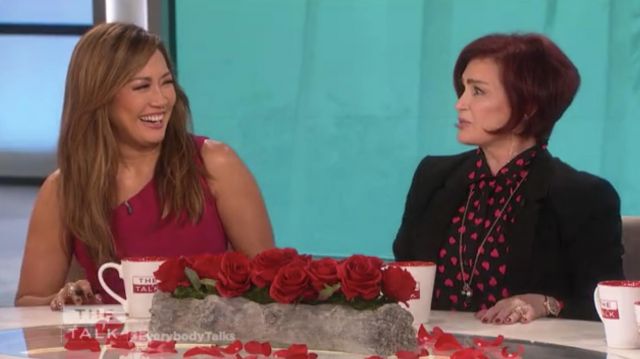 Kate Spade New York heartbeat blouse worn by Sharon Osbourne on The Talk February 14, 2019