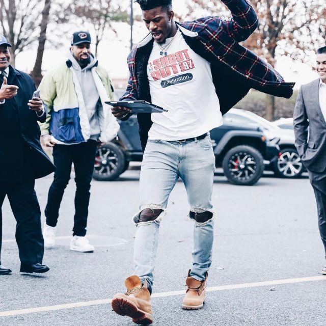 Timberland Premium ankle boots worn by Jimmy Butler on the Instagram account @jimmybutler