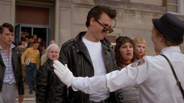 Black leather jacket worn by Wade Walker (Johnny Depp) in Cry Baby