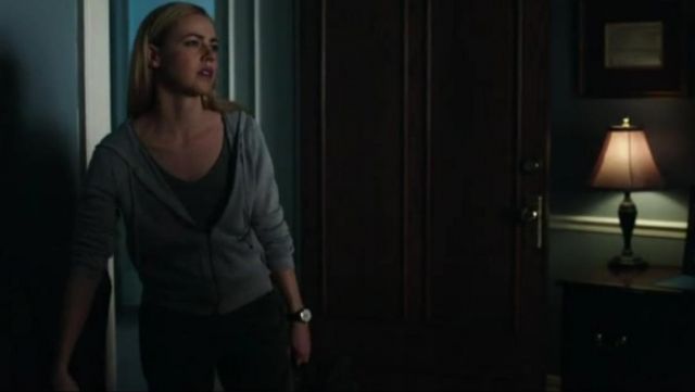 Eileen Fisher Perforated Hoodie worn by Dr. Cassandra Railly (Amanda Schull) in 12 Monkeys (S01E03)