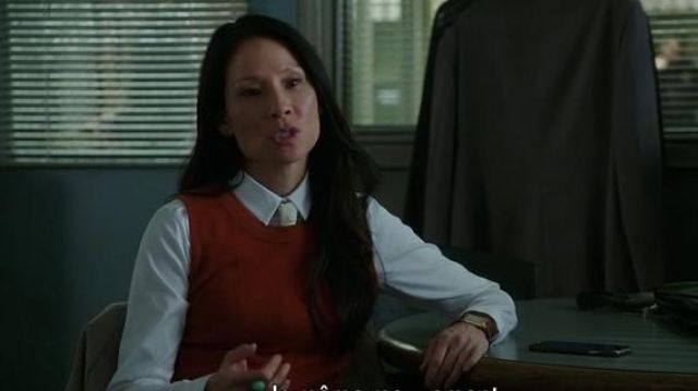 Ann Taylor Cashmere Cropped Shell in Russet Orange worn by Dr. Joan Watson (Lucy Liu) in Elementary (S05E14)