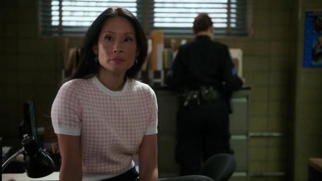 Miu Miu  Checked Top worn by Dr. Joan Watson (Lucy Liu) in Elementary (S05E18)