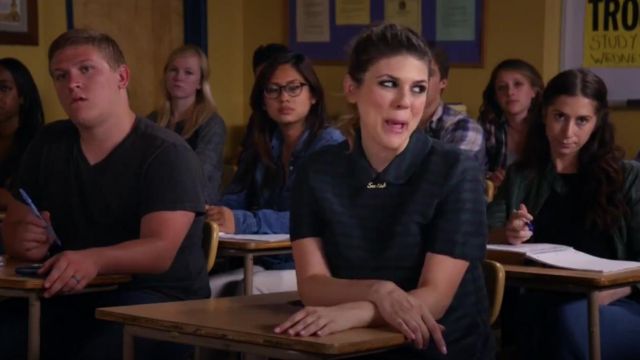 Madewell Curved Collar Top in Nightfall Stripe worn by Sadie Saxton (Molly Tarlov) in Awkward. (S04E19)