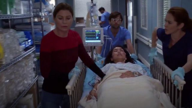 Altuzarra Leila Sweater worn by Dr. Meredith Grey (Ellen Pompeo) in Grey's Anatomy (S14E07)