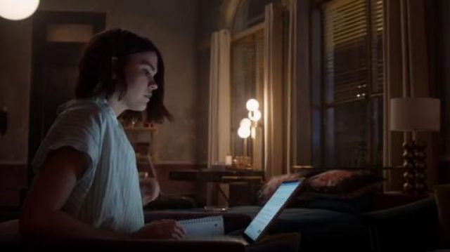 Madewell Central Shirt in Mint Stripe worn by Callie Adams Foster (Maia Mitchell) in Good Trouble (S01E07)