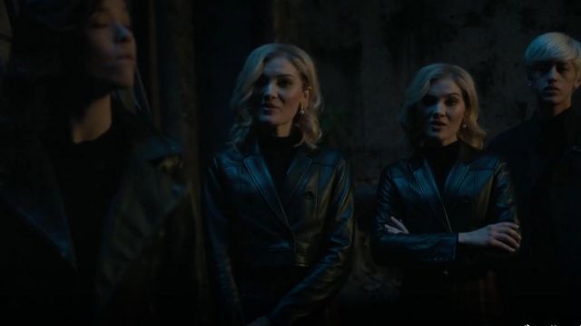 Bcbgmaxazria Leather Cropped Jacket worn by Esme Frost (Skyler Samuels) in The Gifted (S02E15)