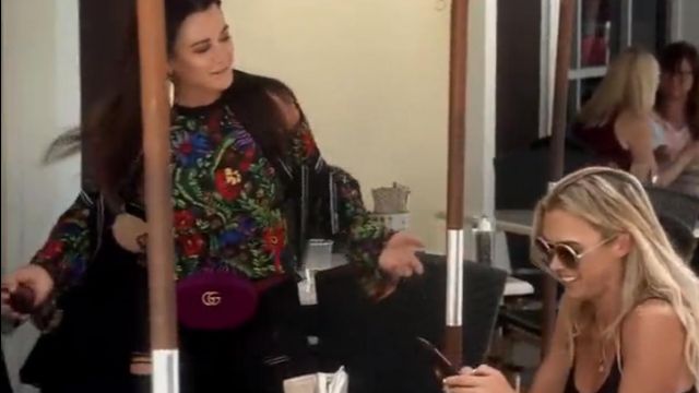 Gucci GG Marmont Matelassé Velvet Belt Bag usado por ella misma (Kyle Richards) en The Real Housewives of Beverly Hills (S08E14)