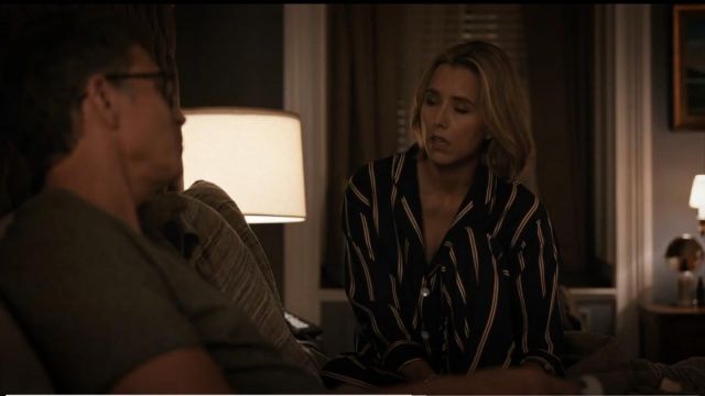 Sleepy Jones  Silk Marina Pajamas worn by Elizabeth McCord (Téa Leoni) in Madam Secretary (S04E07)