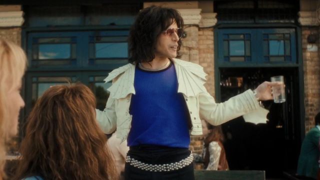 The white jacket worn by Freddie Mercury (Rami Malek) in Bohemian rhapsody