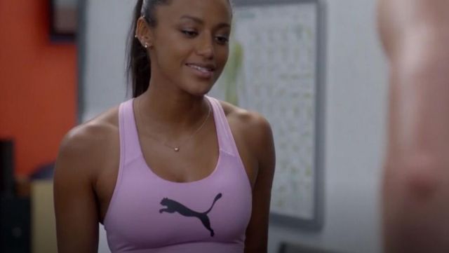 Puma Womens 4Keeps Mid Impact Sports Bra of Bindy (Shalom Brune-Franklin)  in Bad Mothers (S01E02)