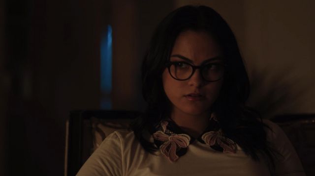 The top-collar-embroidered Miu Miu worn by Veronica Lodge (Camila Mendes) in Riverdale S03E13