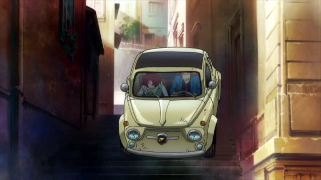Fiat 500L driven by Lupin The Third as seen in Lupin the Third (S05E05)