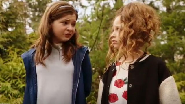 Say What? Juniors’ Varsity Sherpa Bomber Jacket worn by in Fast Layne (S01E01)