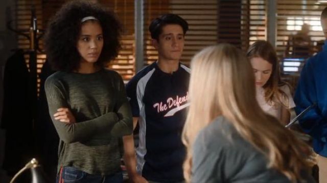 Mother Insider High-Rise Side Stripe Raw Hem Cropped Jeans worn by Allison Adams (Jasmin Savoy Brown) in For The People (S02E01) (S02E01)