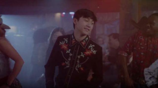 Scully Western Shirt Men L/S Snap Embroidered Floral Tooled P-633 worn by in Fresh Off the Boat (S05E17)