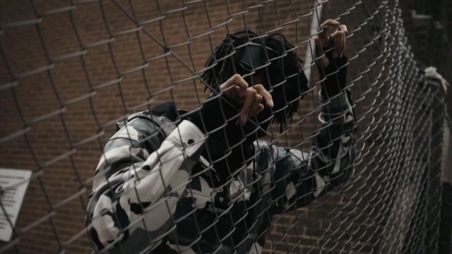 Supreme Leather Anorak Hooded Snow Camo worn by Scarlxrd in his HXW THEY JUDGE. music video