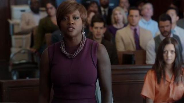 Victoria Beckham Fitted Dress worn by Annalise Keating (Viola Davis) in How to Get Away with Murder (S01E04)