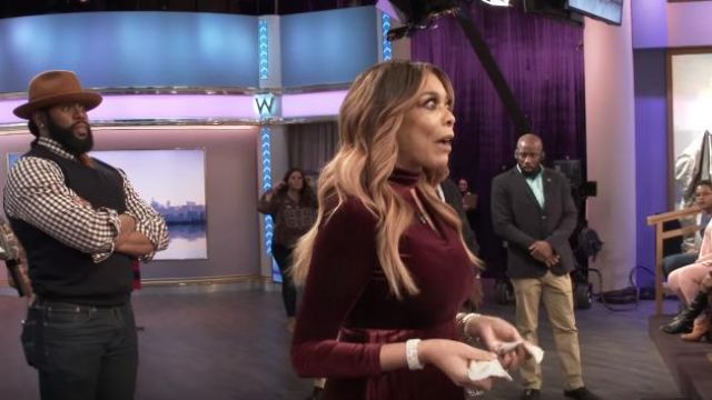 Charming Charlie Silver rhinestone cuff worn by Wendy Williams on The Wendy Williams Show April 9, 2018
